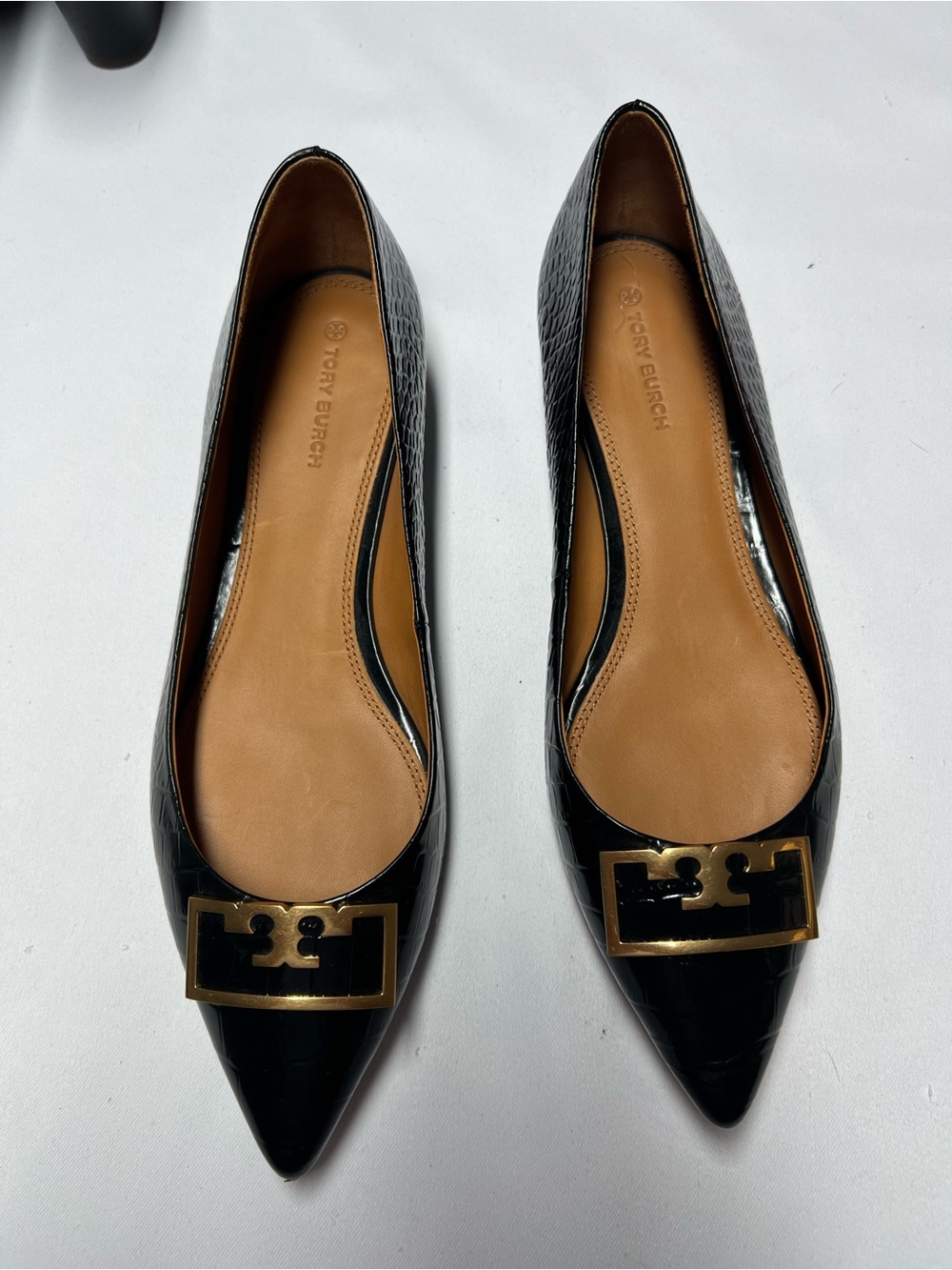 Tory Burch Gigi Pointy Toe Calf Leather/Suede Pumps Size 10 Medium